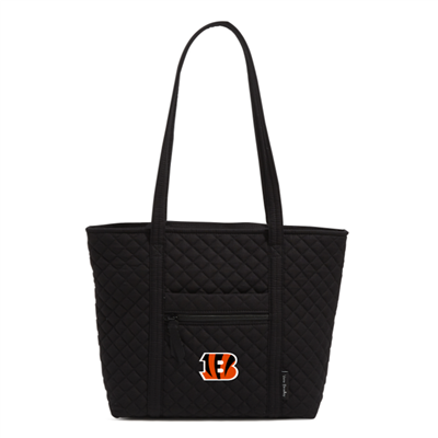 Vera Bradley black tote bag with the Cincinnati Bengals primary logo. From Vera Bradley's NFL collection.