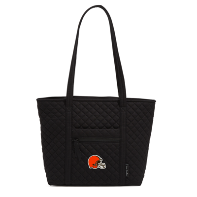 Vera Bradley black tote bag with the Cleveland Browns primary logo. From Vera Bradley's NFL collection.