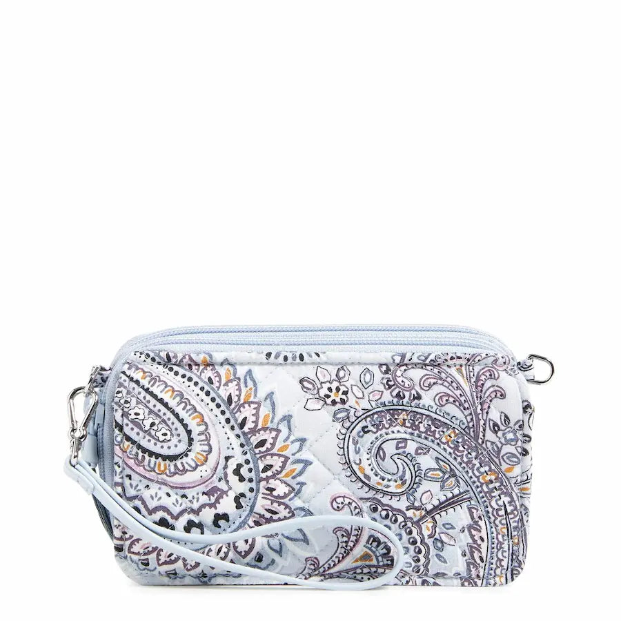 Crossbody wallet from Vera Bradley in their Soft Sky Paisley pattern - 1