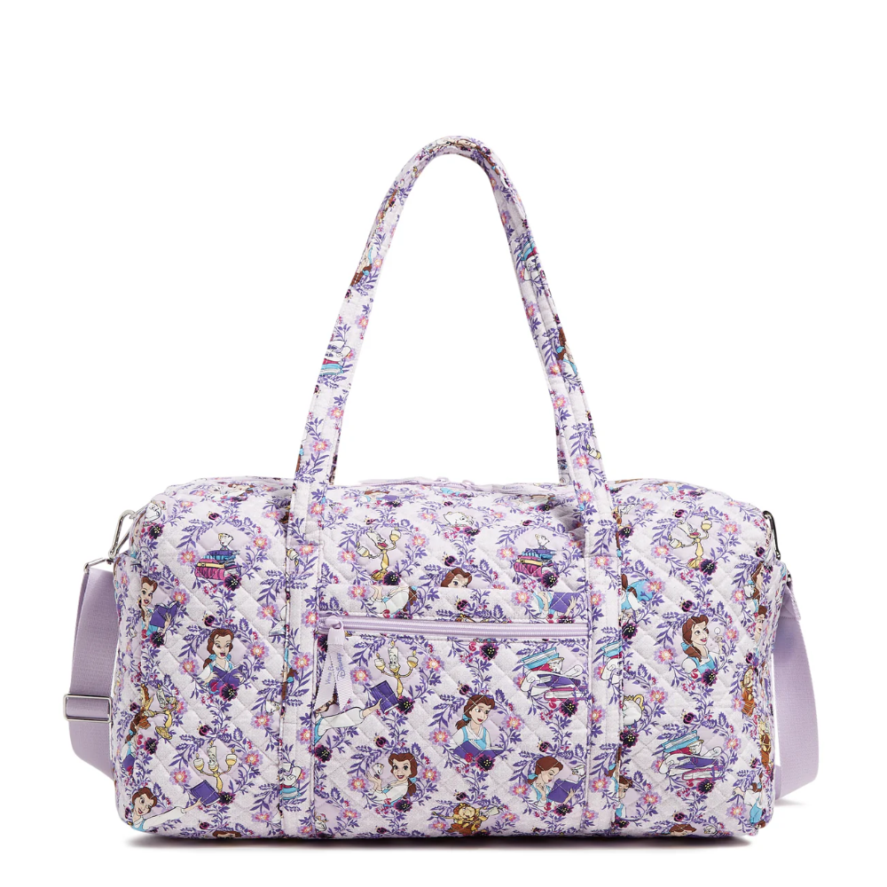 Large size Vera Bradley duffel bag featuring Disney's Belle.