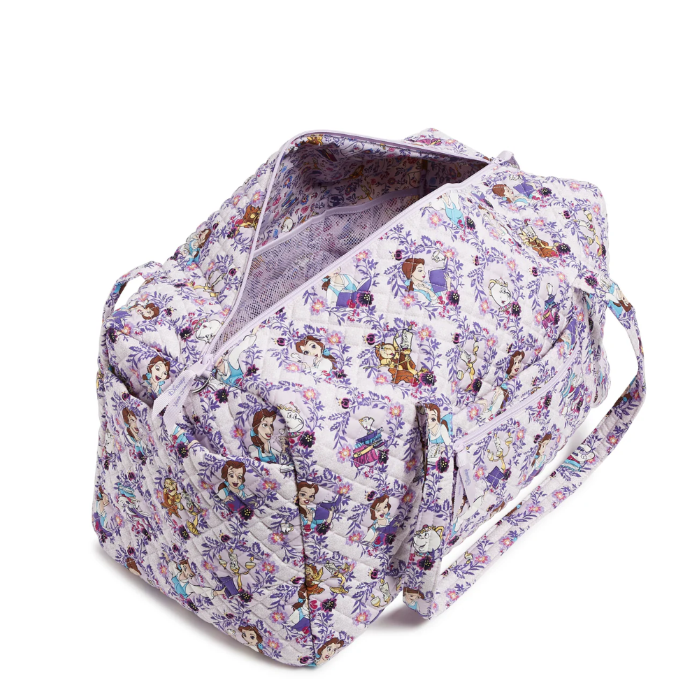 Large size Vera Bradley duffel bag featuring Disney's Belle.