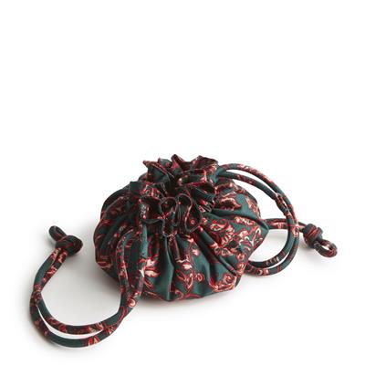 Drawstring Jewelry Bag - Cotton Gabardine in Victorian Vines pattern. 