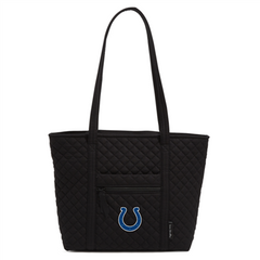 Vera Bradley black tote bag with the Indianapolis Colts primary logo. From Vera Bradley's NFL collection.