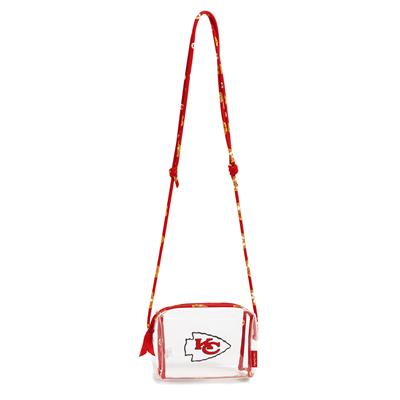 Vera Bradley clear belt bag with the Kansas City Chiefs NFL logo on the front.