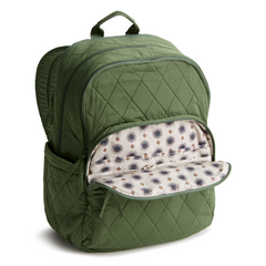 A large size backpack form Vera Bradley in the color green.
