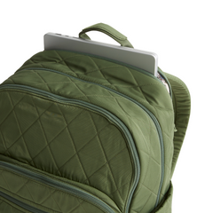 A large size backpack form Vera Bradley in the color green.