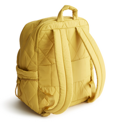 A Nylon fabric large size backpack from Vera Bradley in the color gold. The pattern name is Golden Olive.