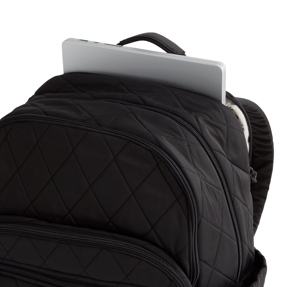 A large size backpack form Vera Bradley in the color black.