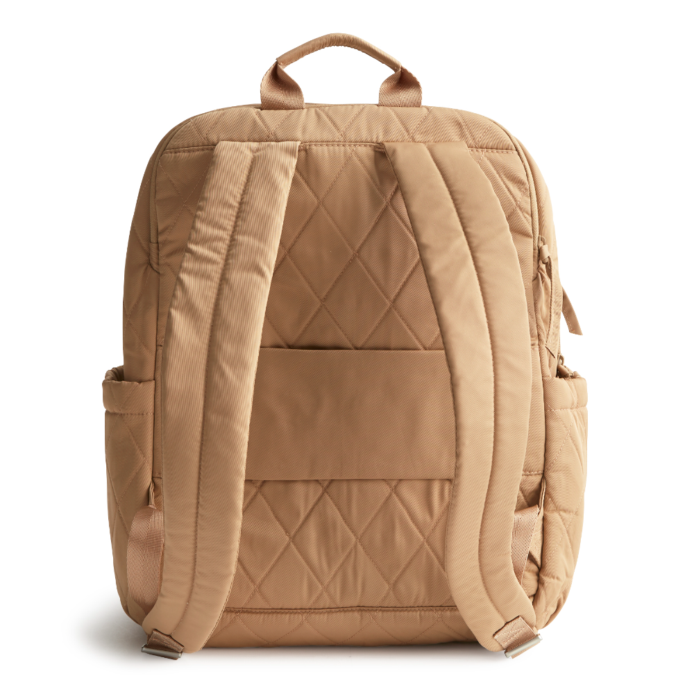 A large size backpack form Vera Bradley in the color tan.