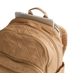 A large size backpack form Vera Bradley in the color tan.