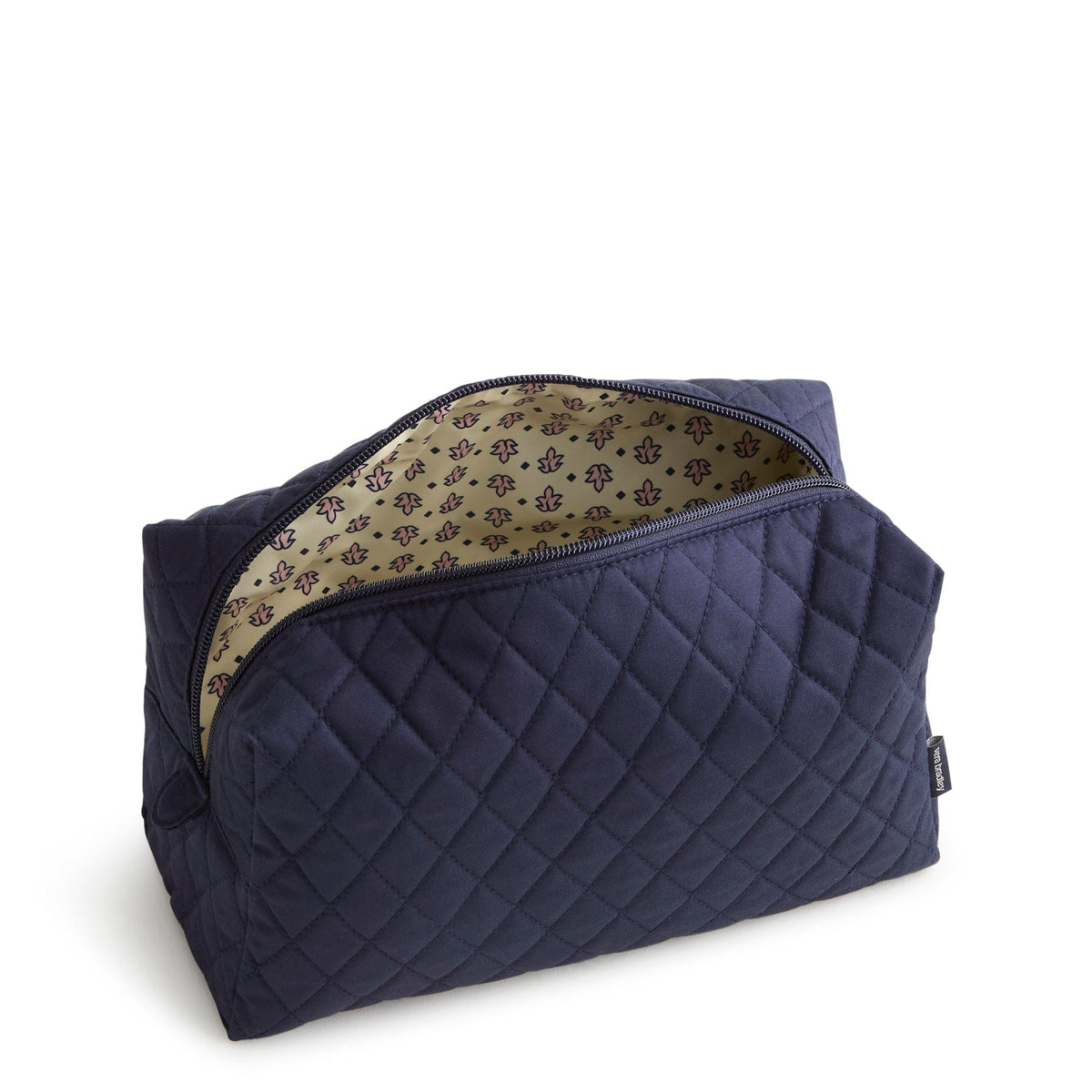 Vera Bradley Large Cosmetic Bag in Peacoat, interior view