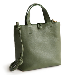 A green leather mini tote bag from Vera Bradley.
