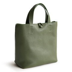 A green leather mini tote bag from Vera Bradley.