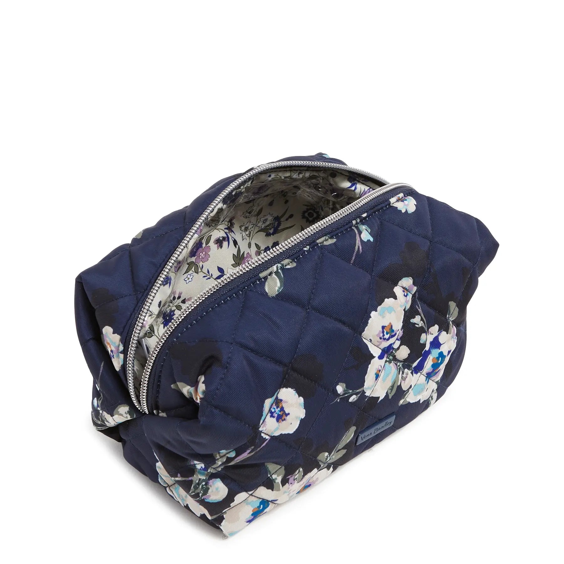 Vera Bradley Medium Cosmetic in Blooms and Branches Navy.