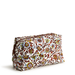 Vera Bradley Medium Sized Cosmetic Bag in the pattern, Marrakesh Vines Cream.