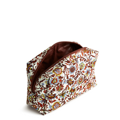 Vera Bradley Medium Sized Cosmetic Bag in the pattern, Marrakesh Vines Cream.