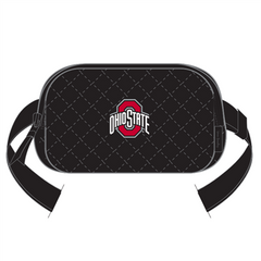 Vera Bradley Mini Belt Bag in Solid Black, with an Ohio State University  logo.