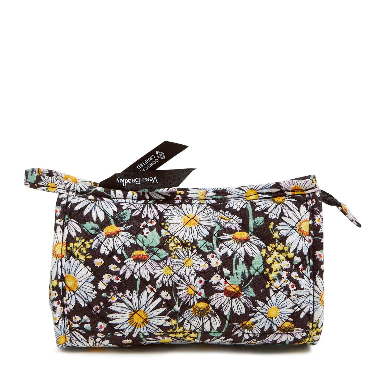 Mini Trapeze Cosmetic Bag - Daisies White