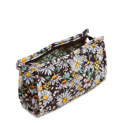 Mini Trapeze Cosmetic Bag - Daisies White