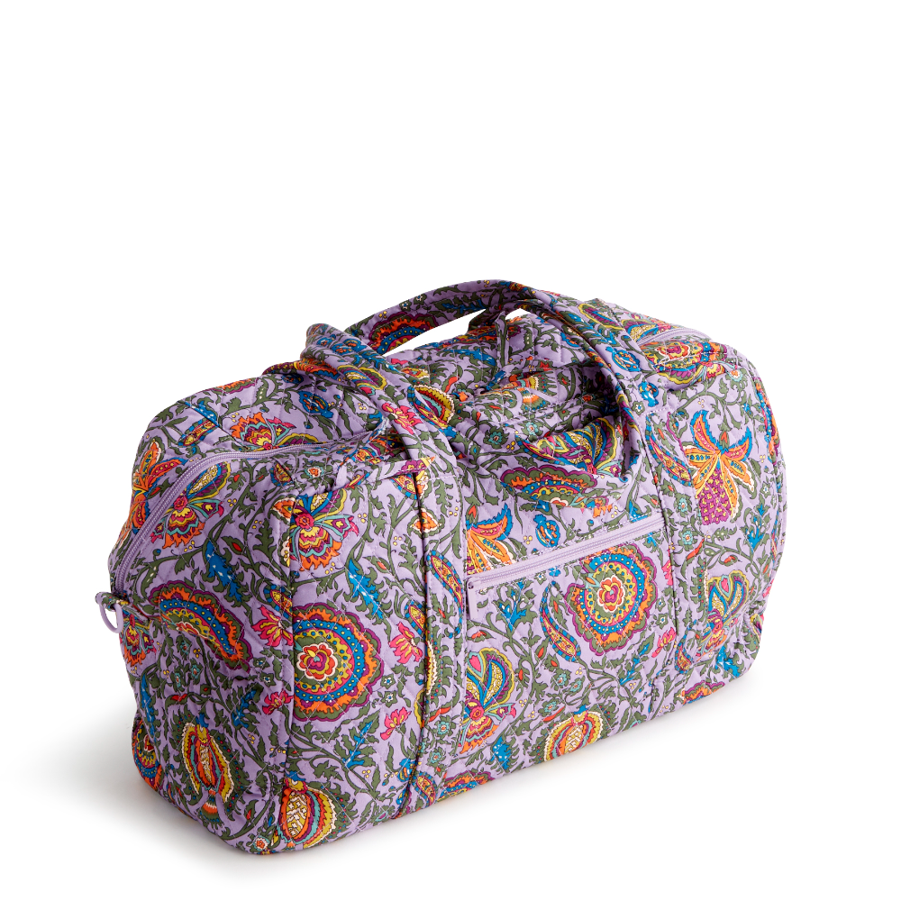 A Vera Bradley Weekender duffel bag in the pattern Marrakesh.