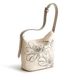 Vera Bradley New Day Astoria Shoulder Bag in Bloom Cottage Cream Leather Pattern.