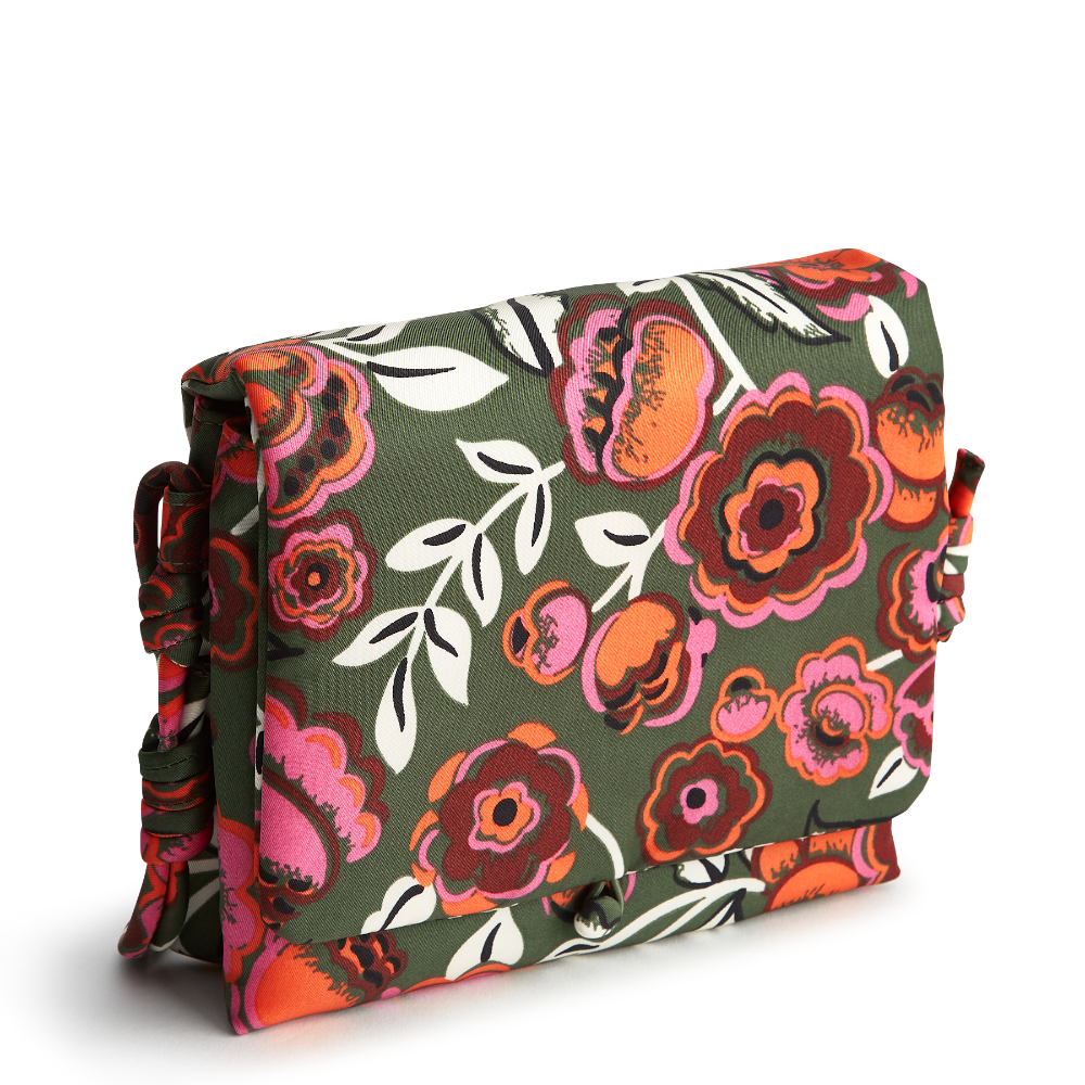 A Vera Bradley New Day Baird Hipster Shoulder Bag in the pattern Bubbly Flowers Green.