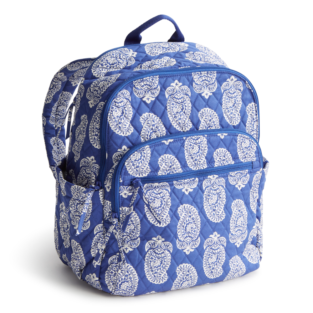 The new Vera Bradley New Day Bancroft backpack in pattern Iconic Paisley Deep Undermarine.