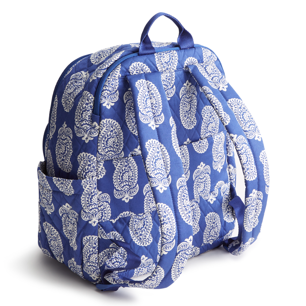 The new Vera Bradley New Day Bancroft backpack in pattern Iconic Paisley Deep Undermarine.