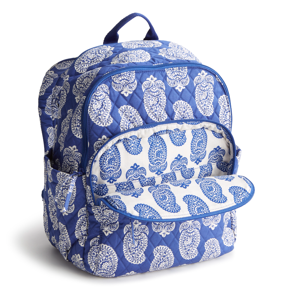 The new Vera Bradley New Day Bancroft backpack in pattern Iconic Paisley Deep Undermarine.