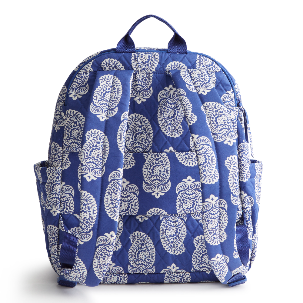 The new Vera Bradley New Day Bancroft backpack in pattern Iconic Paisley Deep Undermarine.