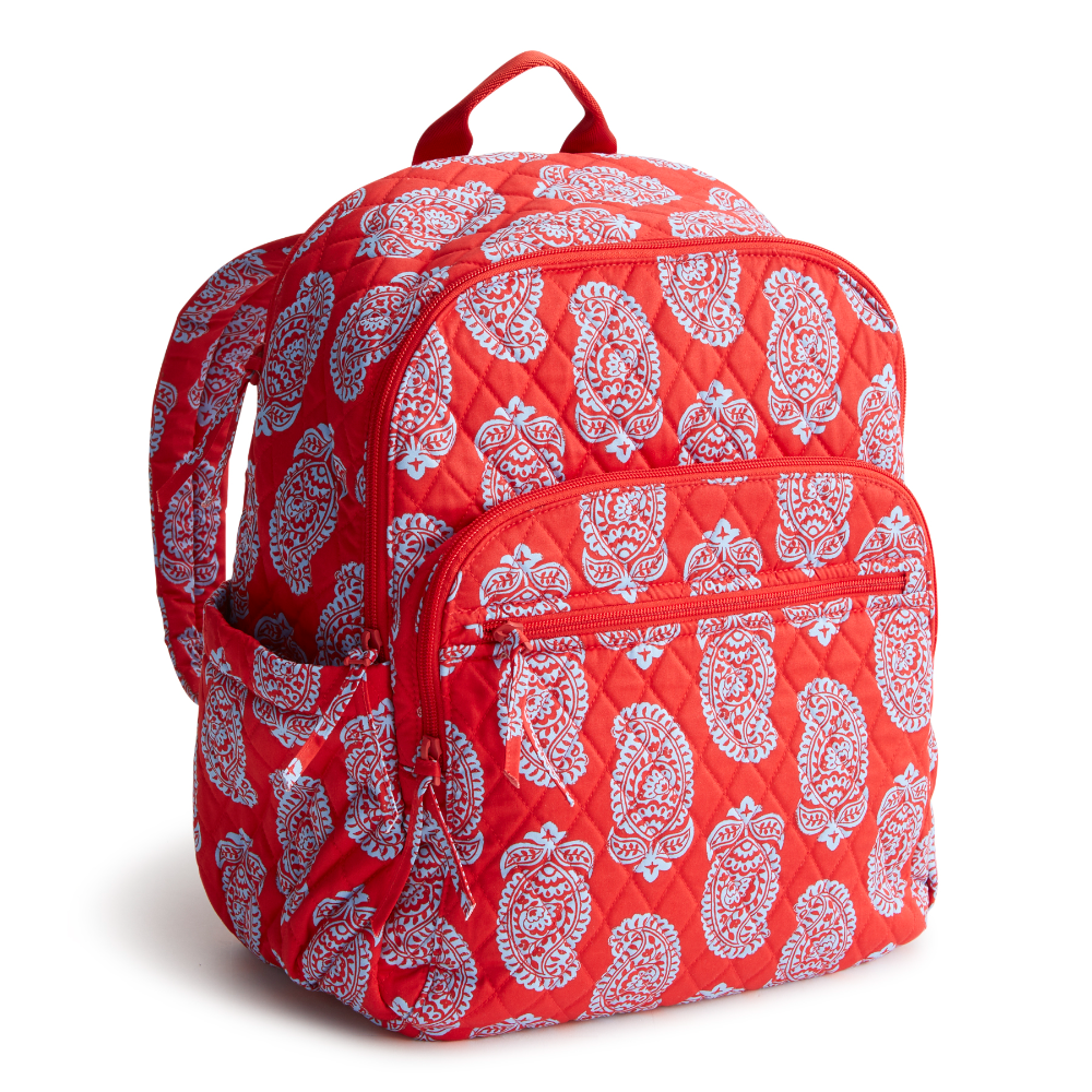 The new Vera Bradley New Day Bancroft backpack in pattern Iconic Paisley Gogi Berry Red.