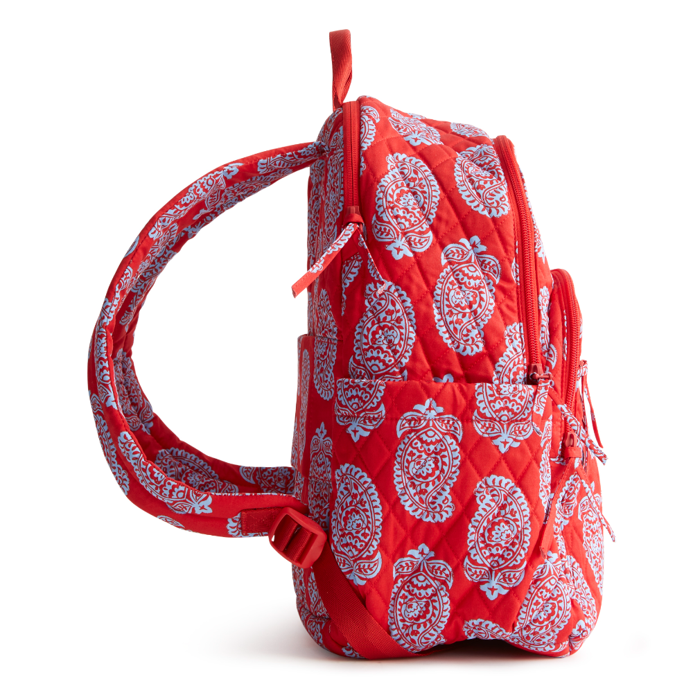 The new Vera Bradley New Day Bancroft backpack in pattern Iconic Paisley Gogi Berry Red.