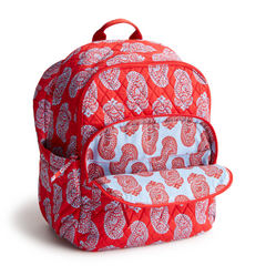 The new Vera Bradley New Day Bancroft backpack in pattern Iconic Paisley Gogi Berry Red.
