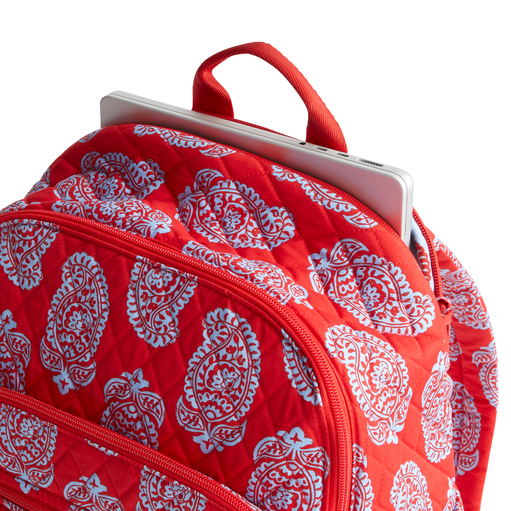 The new Vera Bradley New Day Bancroft backpack in pattern Iconic Paisley Gogi Berry Red.