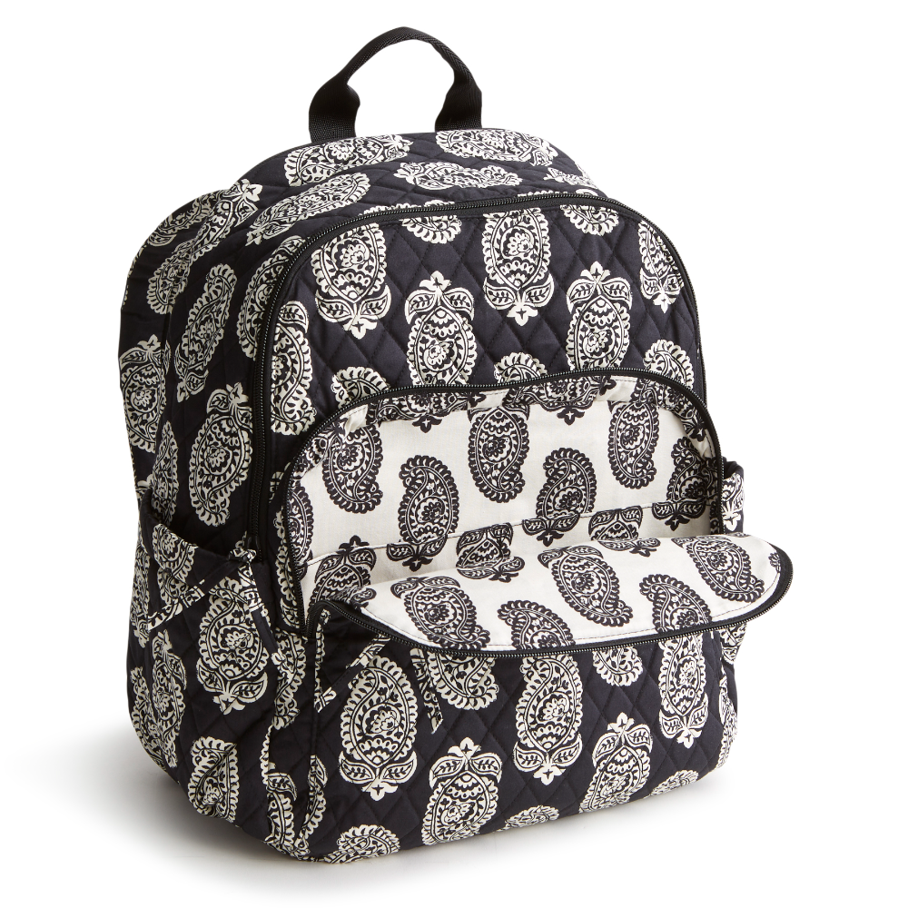 The new Vera Bradley New Day Bancroft backpack in pattern Iconic Paisley Moonless Night.