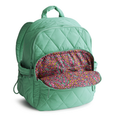 A Vera Bradley Backpack designed from Nylon in the Vera Bradley New Day pattern Beryl Green.