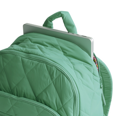 A Vera Bradley Backpack designed from Nylon in the Vera Bradley New Day pattern Beryl Green.