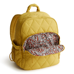 A Vera Bradley Backpack designed from Nylon in the Vera Bradley New Day pattern Golden Olive.
