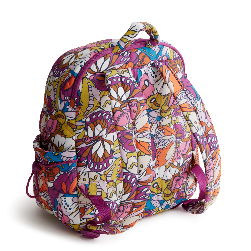 A Vera Bradley Backpack designed from Nylon in the Vera Bradley New Day pattern Flutter.