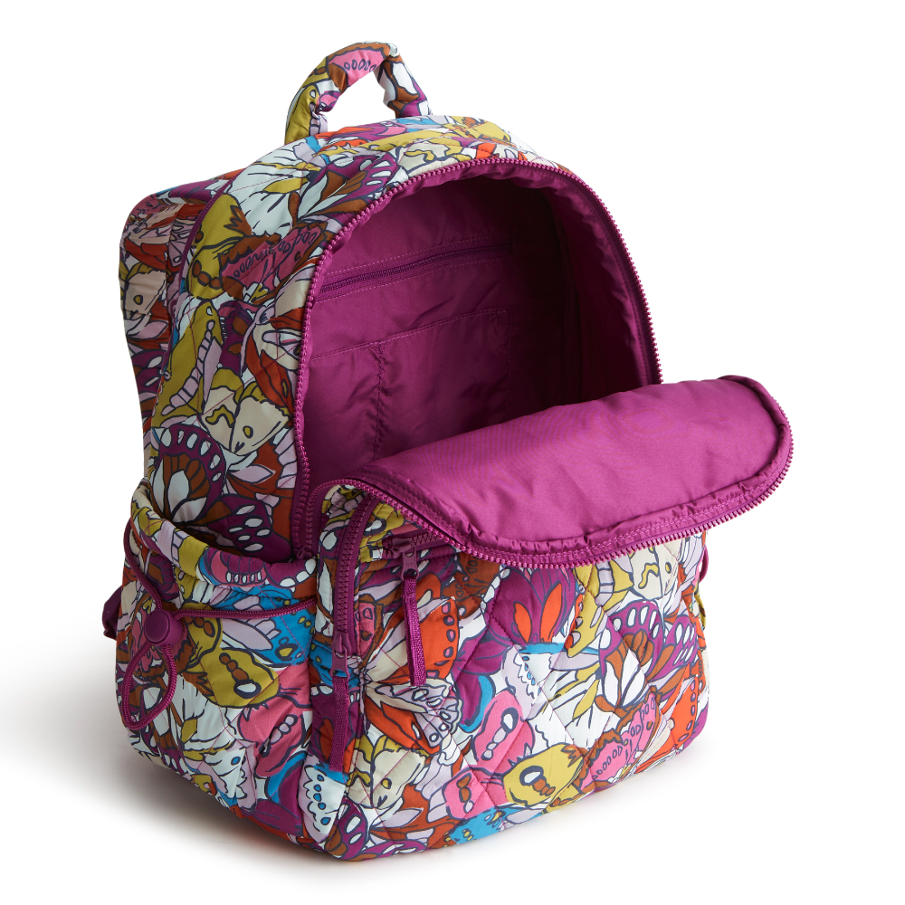A Vera Bradley Backpack designed from Nylon in the Vera Bradley New Day pattern Flutter.