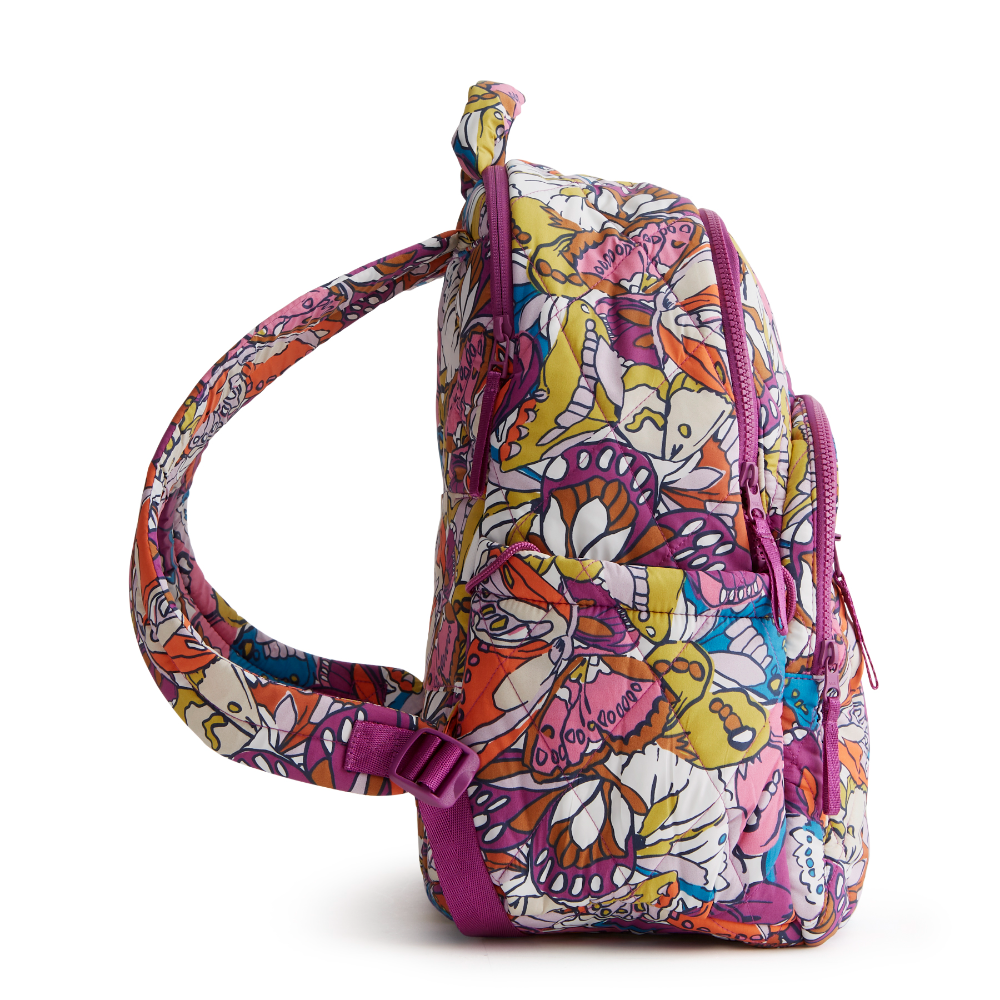 A Vera Bradley Backpack designed from Nylon in the Vera Bradley New Day pattern Flutter.