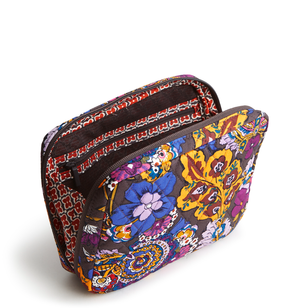 A cord organizer case from Vera Bradley New Day in pattern Colorful Bouquet in Cotton Gabardine fabric.