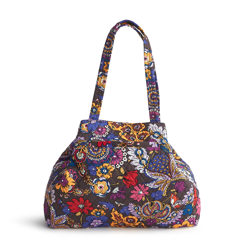 Hathaway Tote - Cotton Gabardine Fabric - Vera Bradley New Day Colorful Bouquet Pattern.