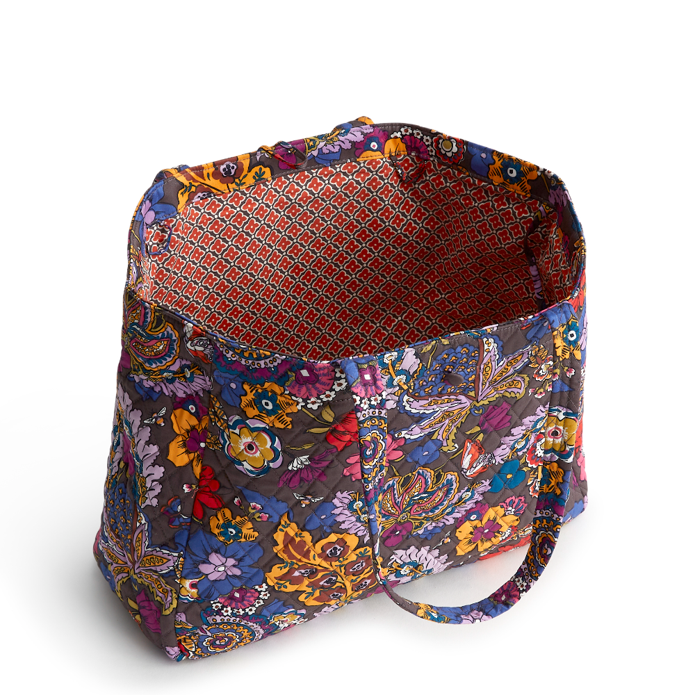 Hathaway Tote - Cotton Gabardine Fabric - Vera Bradley New Day Colorful Bouquet Pattern.