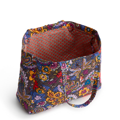 Hathaway Tote - Cotton Gabardine Fabric - Vera Bradley New Day Colorful Bouquet Pattern.