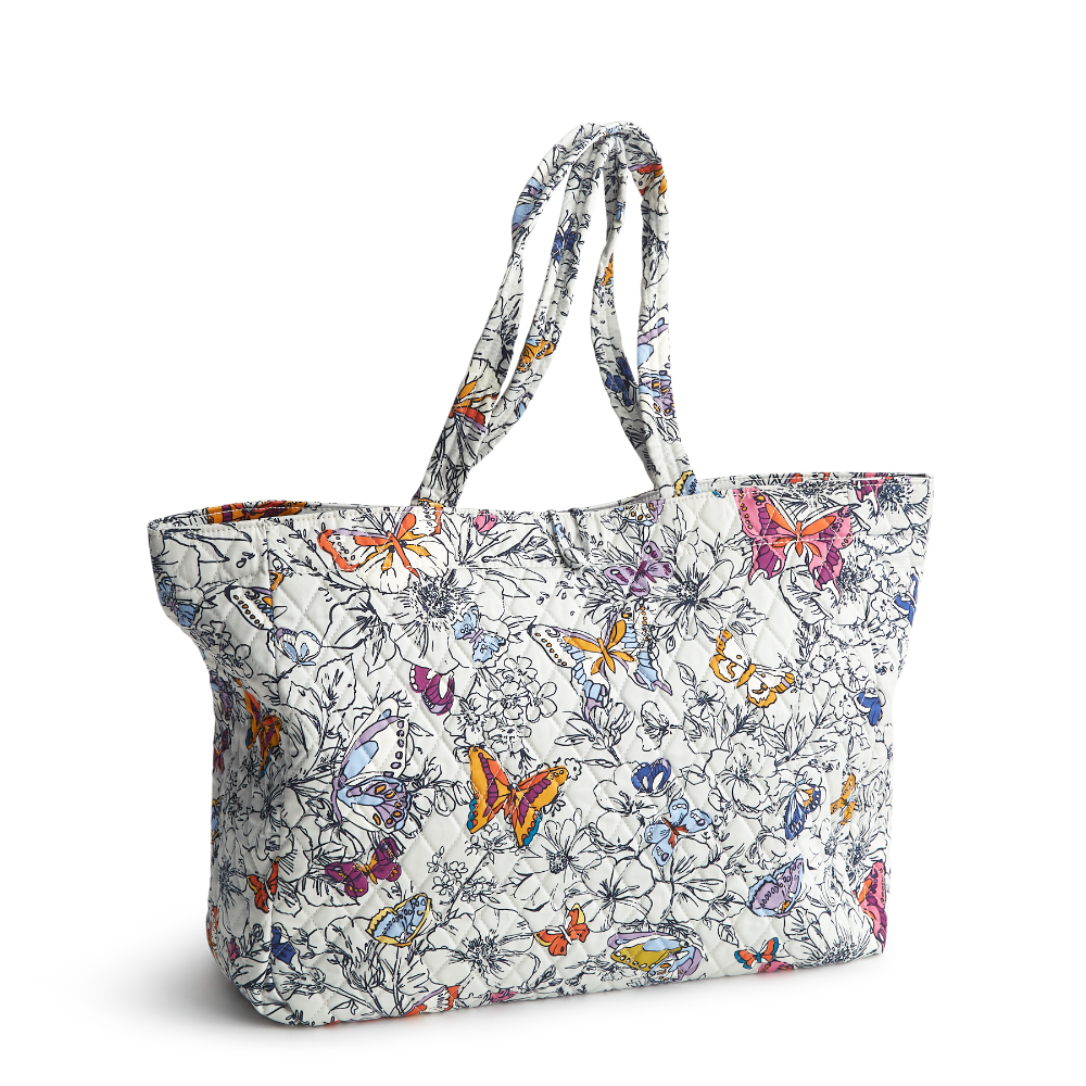 Hathaway Tote - Cotton Gabardine Fabric - Vera Bradley New Day Wing + Bloom Pattern.