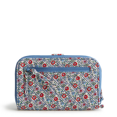 Vera Bradley Large Tab Wallet in Cotton Gabardine fabric, shown in the Vera Bradley New Day Pattern, Bias Mini Vines Ribbons.