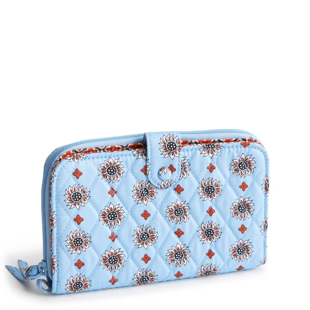 Vera Bradley Large Tab Wallet in Cotton Gabardine fabric, shown in the Vera Bradley New Day Pattern, Marrakesh Geos.