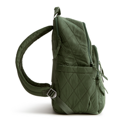 A green color Bancroft Backpack from Vera Bradley New Day. The backpack is designed from Polyester Twill. This bag is shown in pattern Bronze Green.