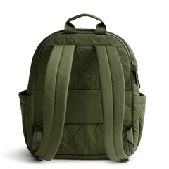 A green color Bancroft Backpack from Vera Bradley New Day. The backpack is designed from Polyester Twill. This bag is shown in pattern Bronze Green.